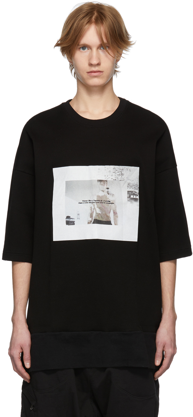 Julius Knits Black Waffle Knit T-Shirt