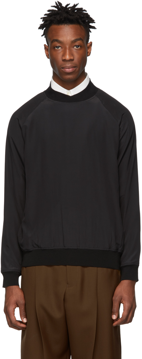 Haider Ackermann T-shirts Black Silk Sweatshirt