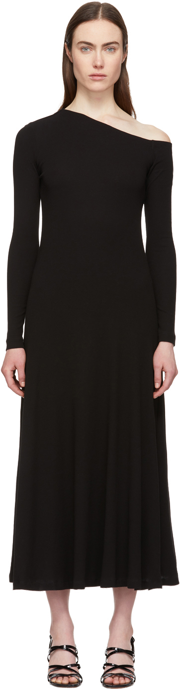 Rosetta Getty Dresses Black Off-Shoulder Flare Dress