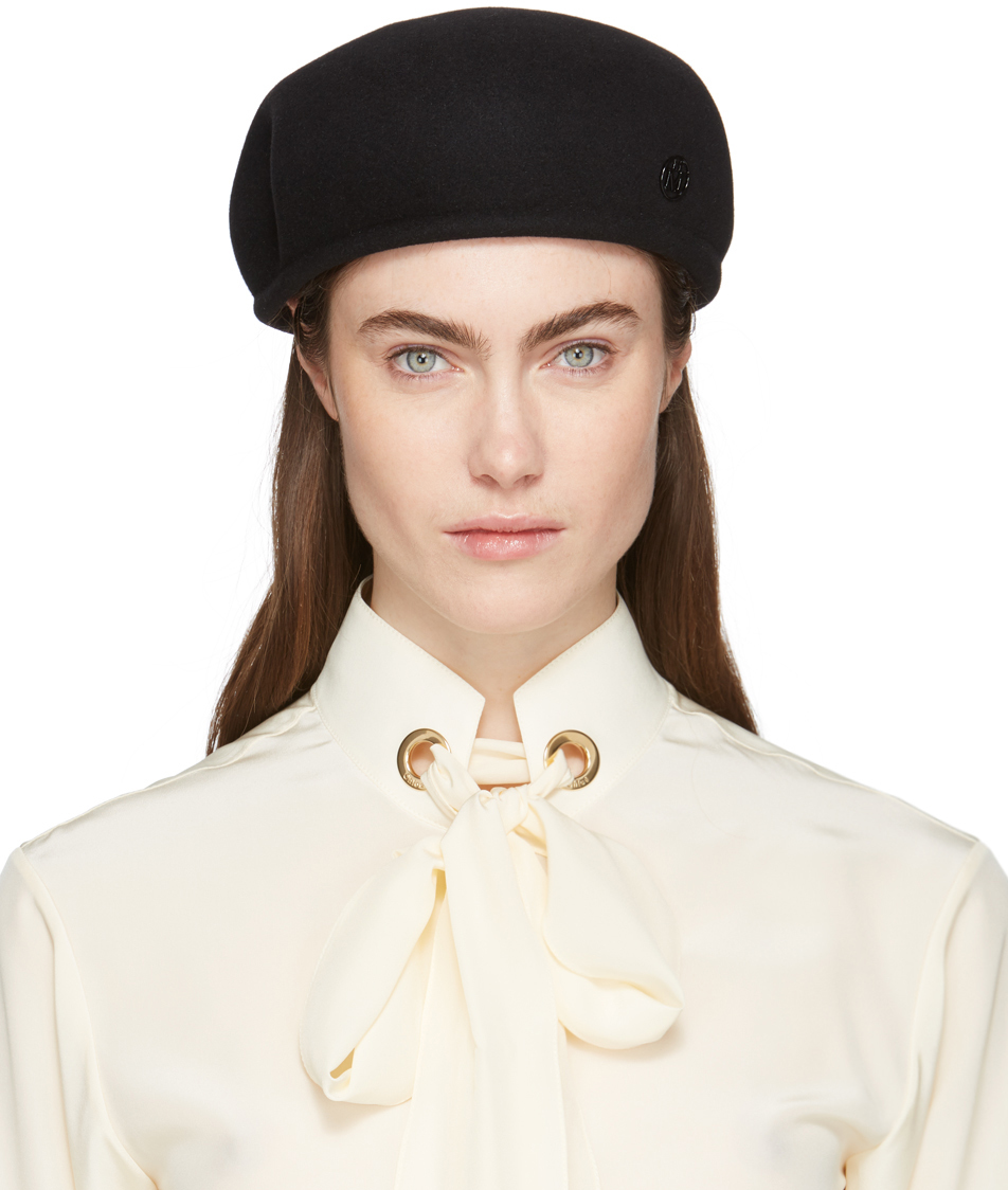 Maison Michel Accessories Black New Bonnie Beret