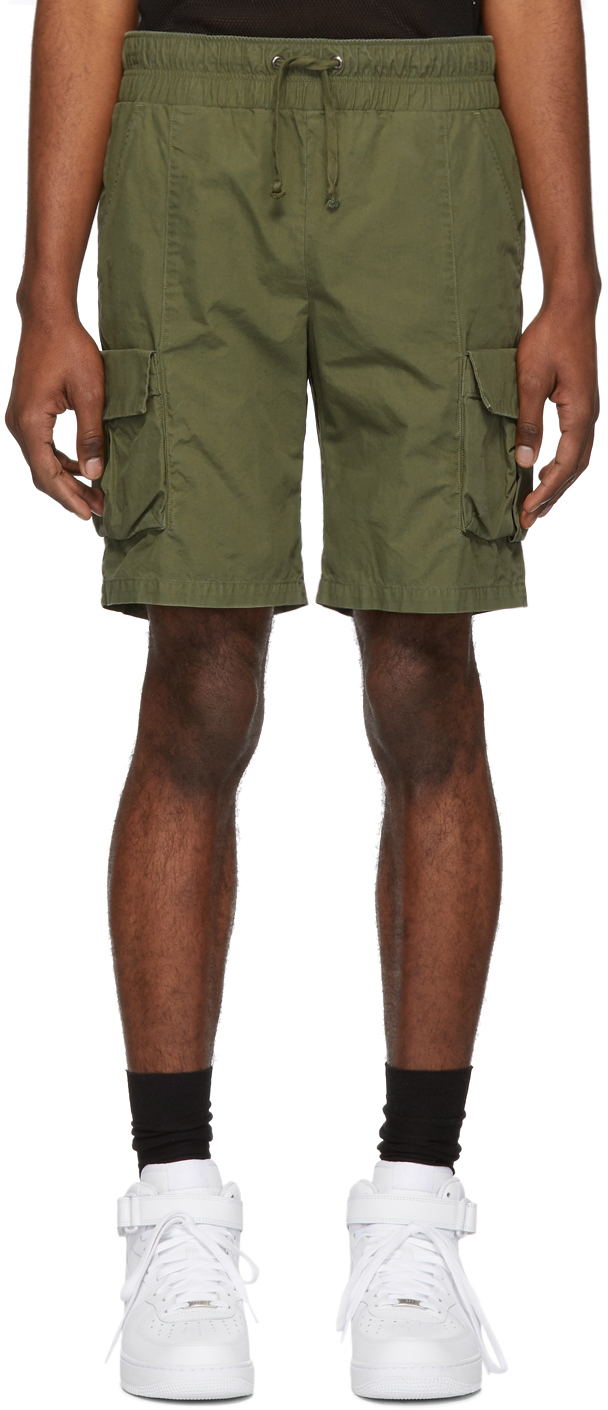 John Elliott Shorts Green Military Cargo Shorts
