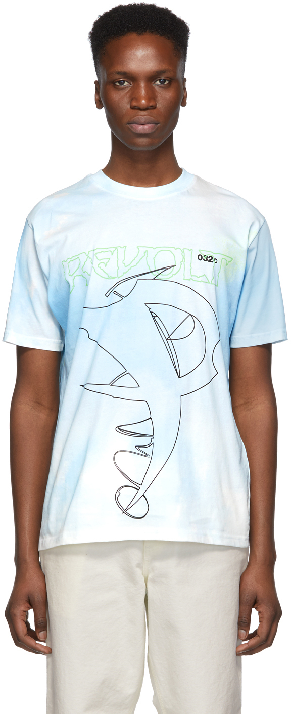 032c T-shirts Blue Cosmic Workshop Tie-Dye T-Shirt