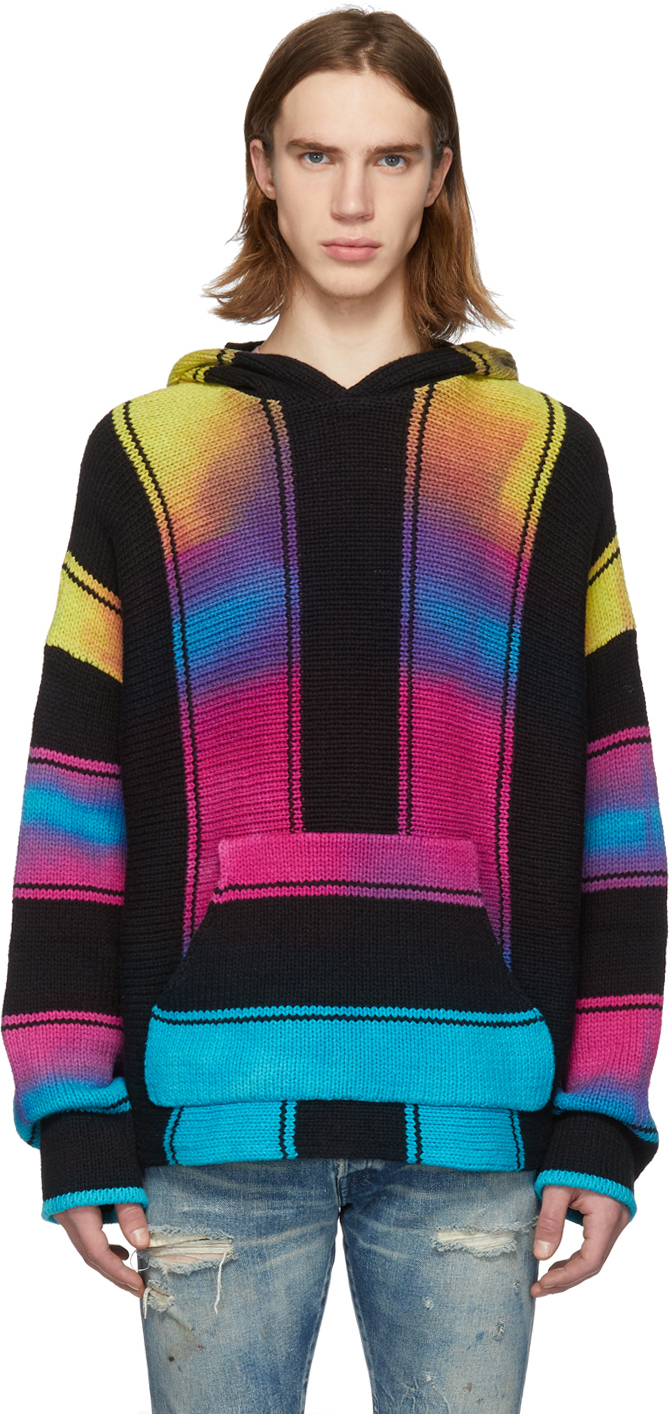 Amiri Accessories Multicolor Rainbow Wide Stripe Baja Hoodie