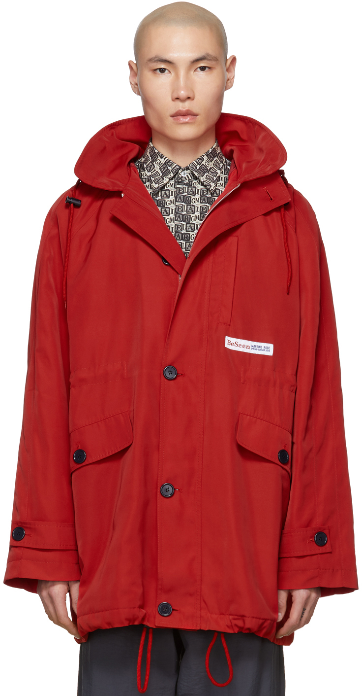 Martine Rose Coats Red Sports Parka