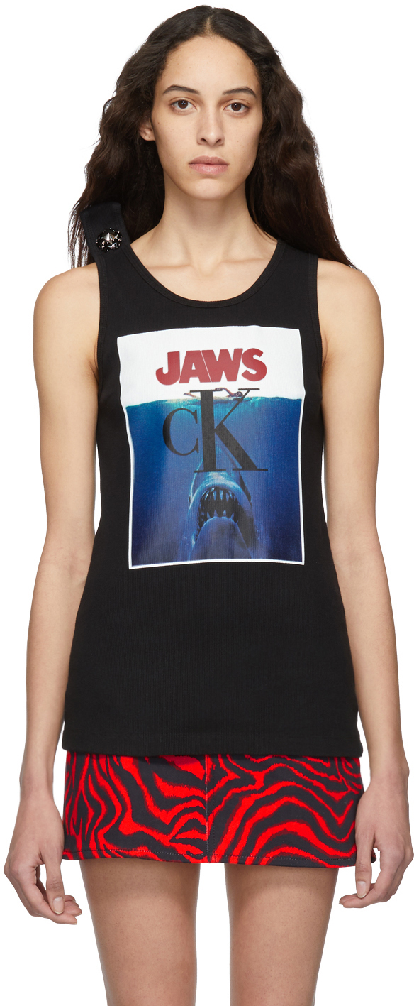 Calvin Klein 205w39nyc Tops Black 'Jaws' Tank Top
