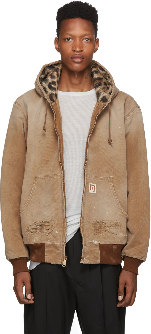 R13 Jackets Tan Vintage Duck Thermal Lined Jacket