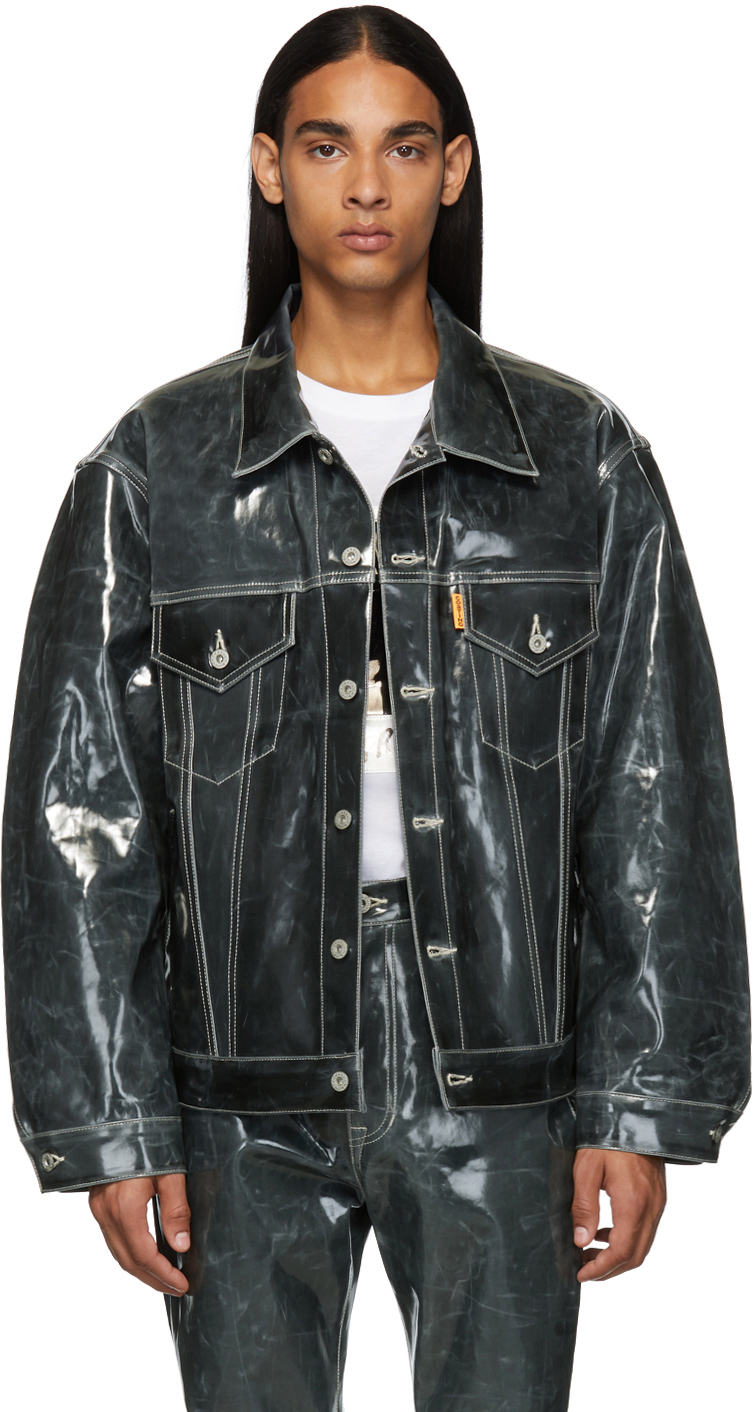 Doublet Coats Black Denim Coating Jacket