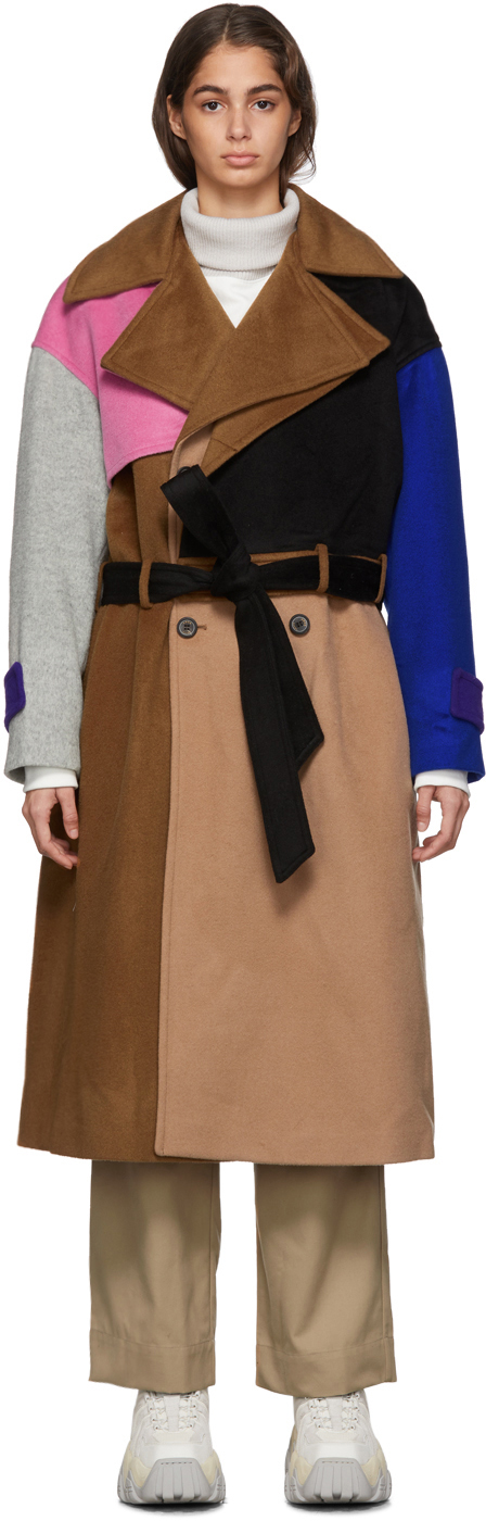 Ader Error Coats Multicolor Wool Robe Trench Coat