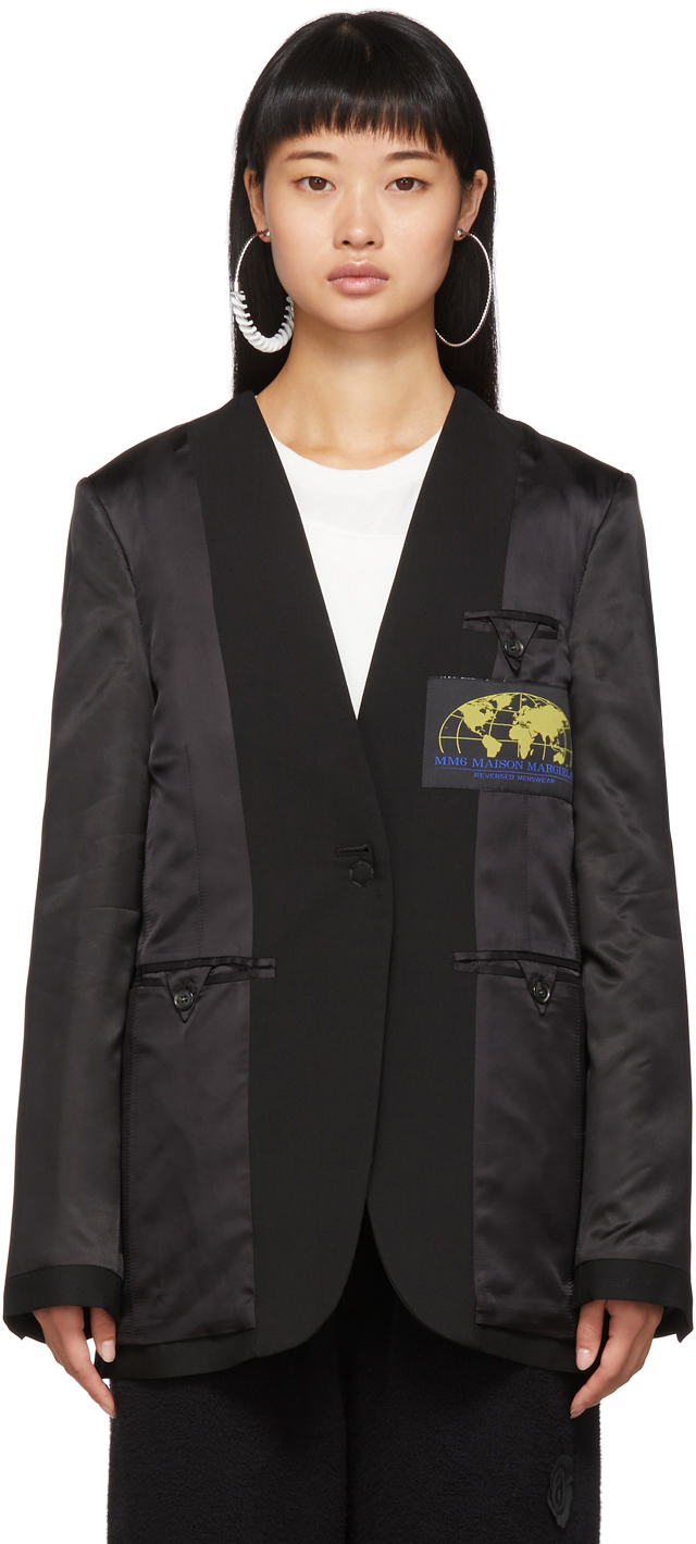 Mm6 Maison Margiela Blazers Black Inside-Out Blazer