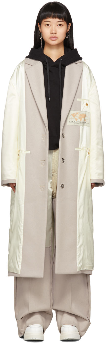 Mm6 Maison Margiela Coats Off-White Inside-Out Coat