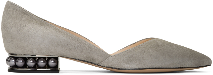 Nicholas Kirkwood Flats Grey Casati D'Orsay Ballerina Flats