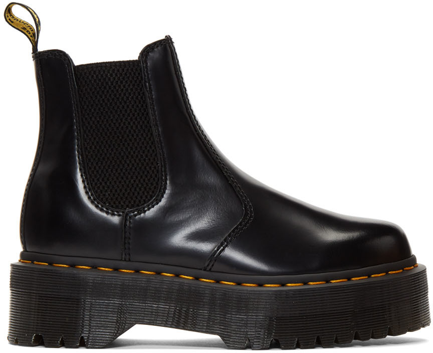 Dr. Martens Boots Black 2976 Quad Platform Chelsea Boots