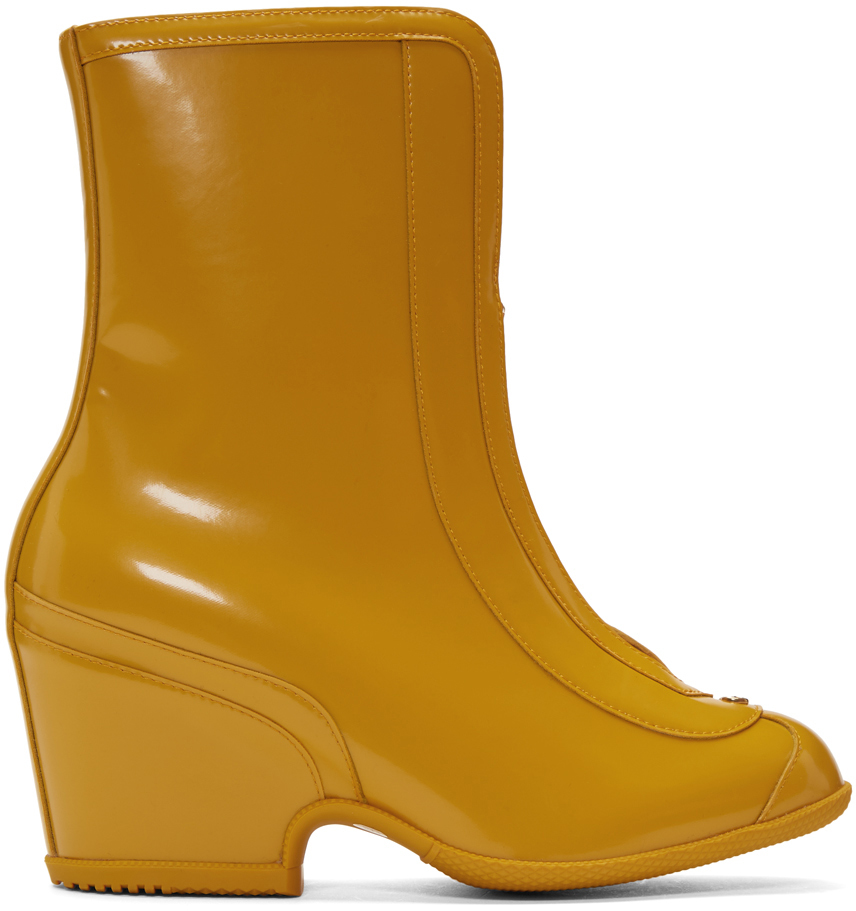 Gucci Boots Yellow Rubber Kitt Ankle Boots