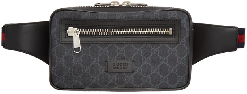 Gucci Belt Black & Grey GG Supreme Belt Bag