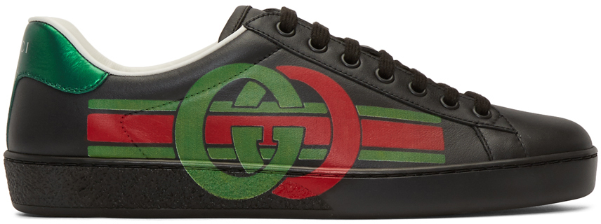 Gucci Sneakers Black Interlocking G New Ace Sneakers