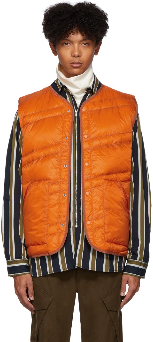 Nanamica Accessories Orange Down Ripstop Vest