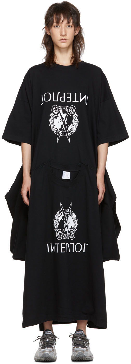 Vetements Dresses Black T-Shirt Dress