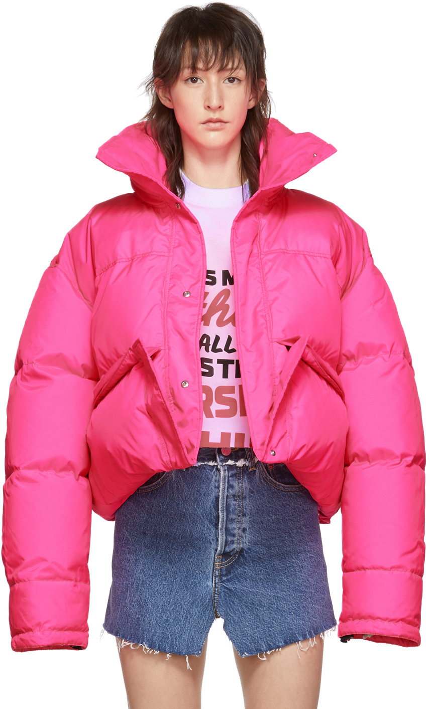 Vetements Jackets Pink Down Puffer Jacket