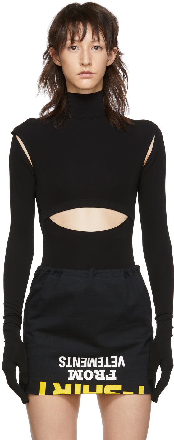 Vetements Suits Black Cut-Up Bodysuit