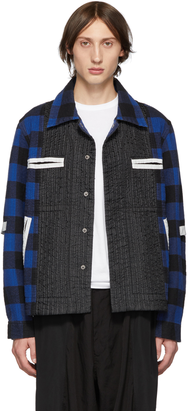 Craig Green Jackets Blue Plaid Flannel Worker Shirt Jacket