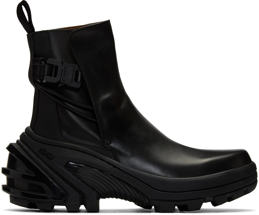 1017 Alyx 9sm Boots Black Fixed Sole Low Buckle Boots