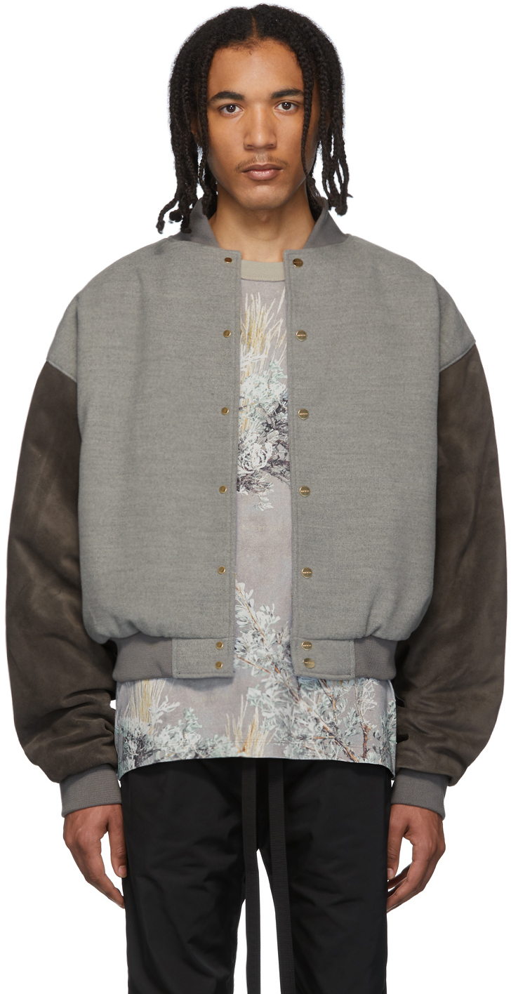 Fear Of God Jackets Grey 'Sixth Collection' Varsity Jacket