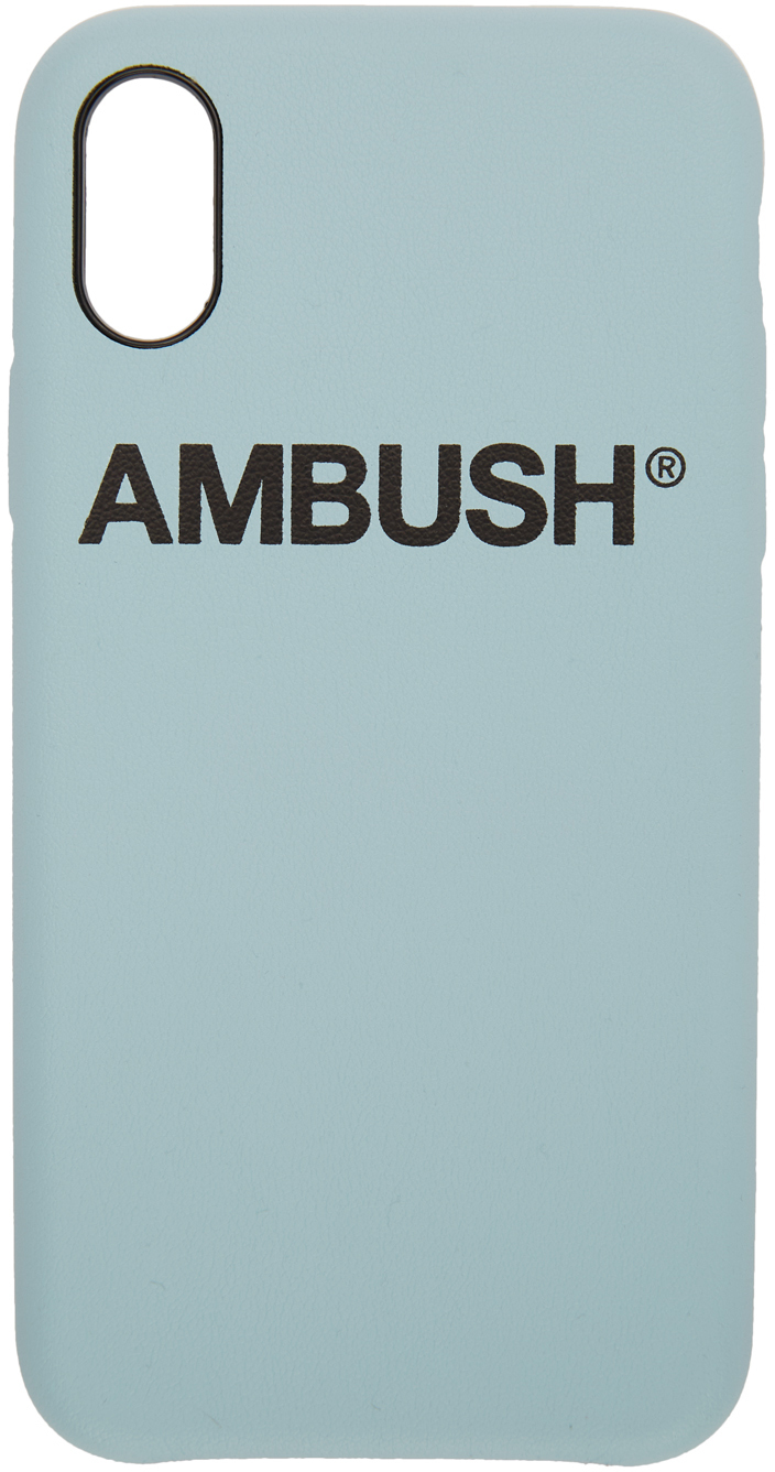 Ambush Cases SSENSE Exclusive Blue Logo iPhone X Case