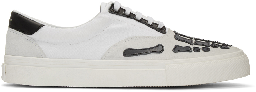 Amiri Sneakers White & Grey Skeleton Toe Sneakers
