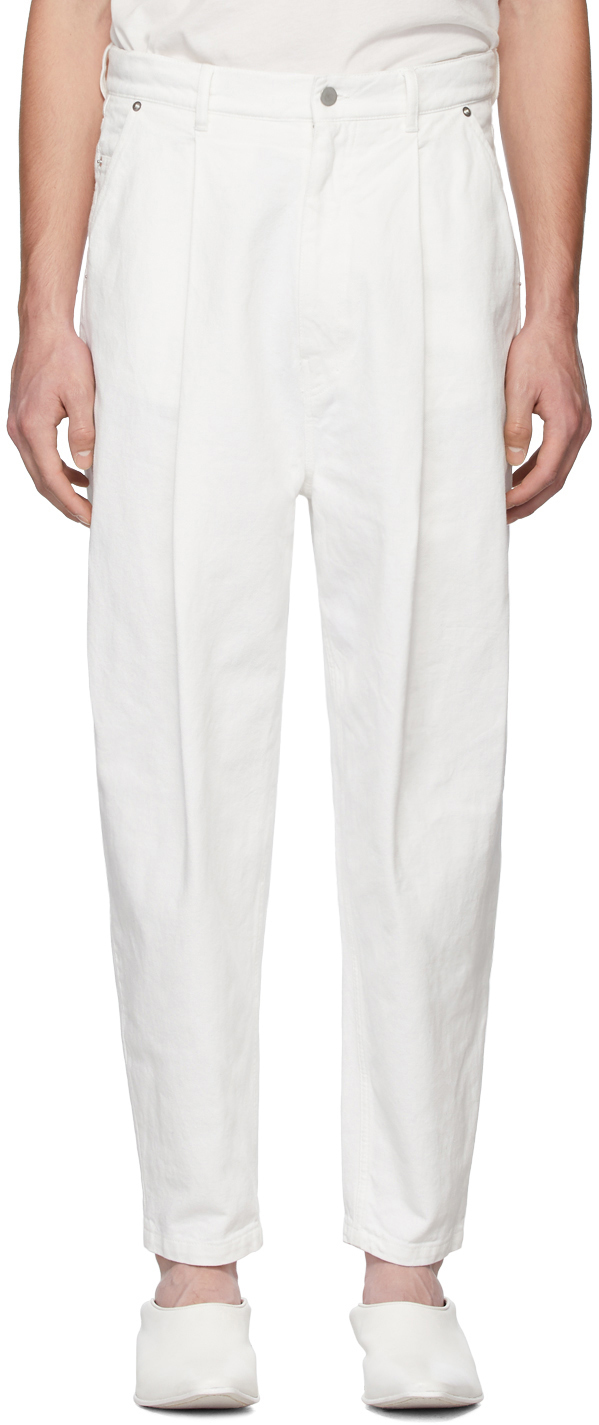 Hed Mayner Jeans White Pleated Jeans