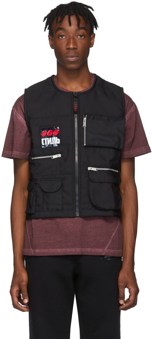 Heron Preston Accessories Black Multipocket 'Fire' Vest