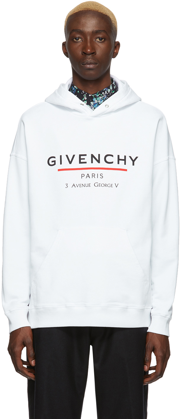 Givenchy Dresses White Logo Address Hoodie