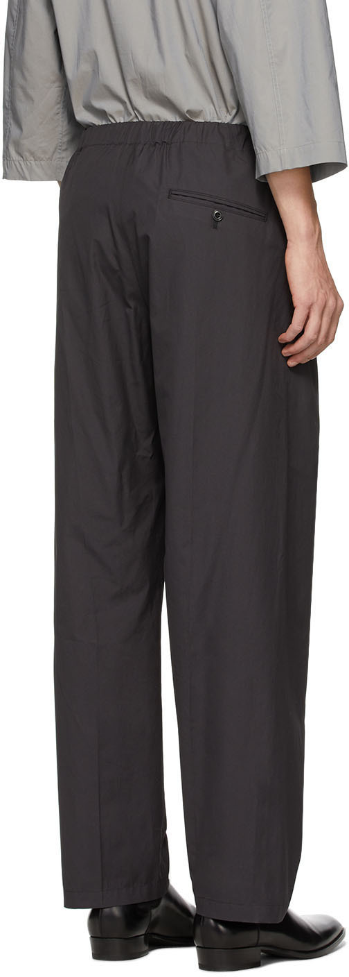 르메르(Lemaire) Grey Poplin Pleated Drawstring Trousers - 캐치패션