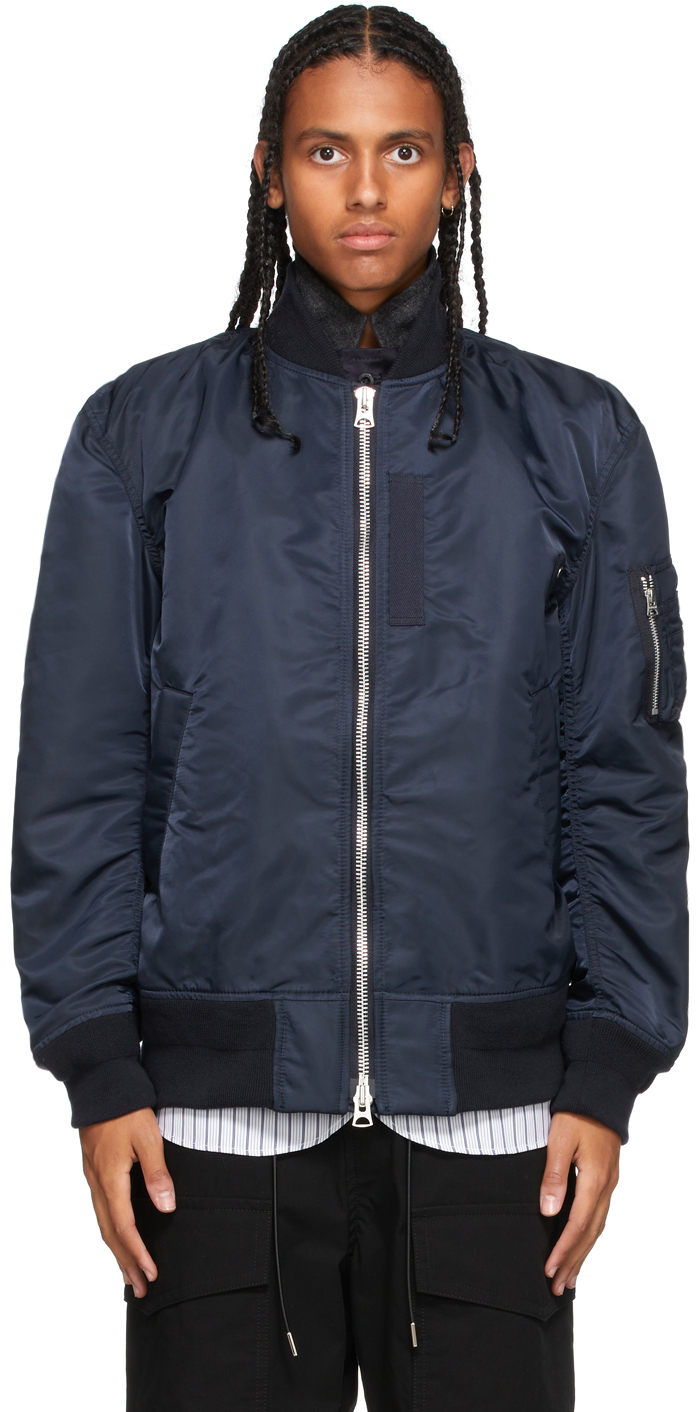 사카이(Sacai) Navy MA-1 Bomber Jacket - 캐치패션