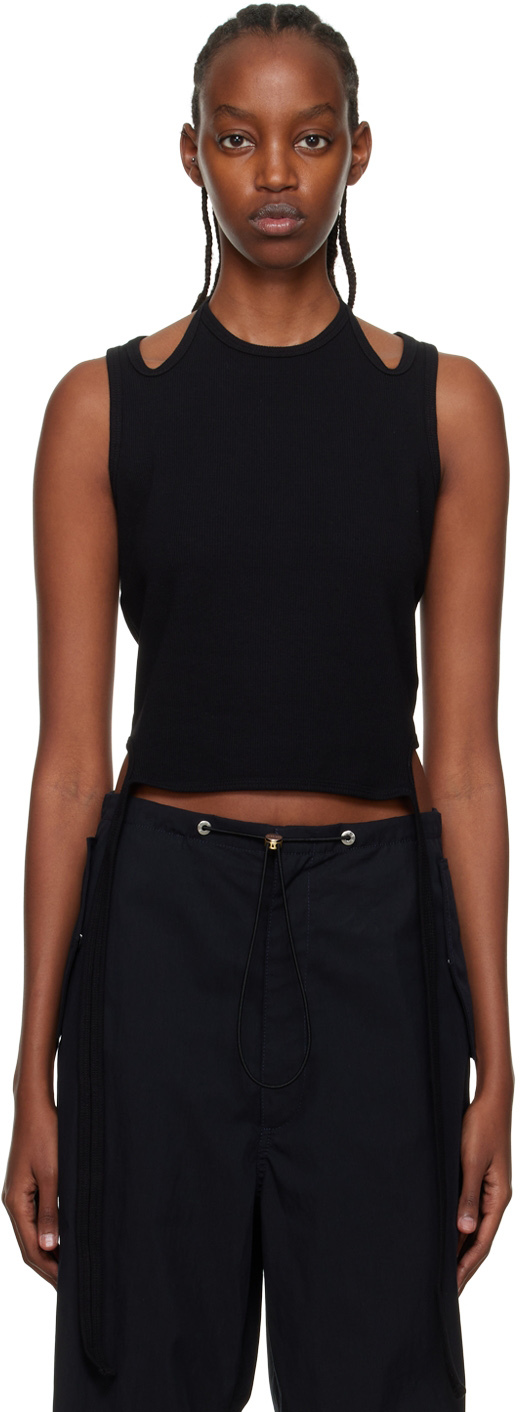 Dion Lee Black Halter Tie Tank Top