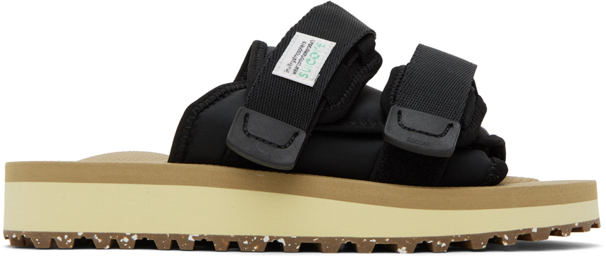 【関税込み】Suicoke ブラック＆ベージュ Moto-Cab-Eco サンダル Suicoke Black & Beige Moto-Cab-Eco Sandals - Shoes - BeyondStyle