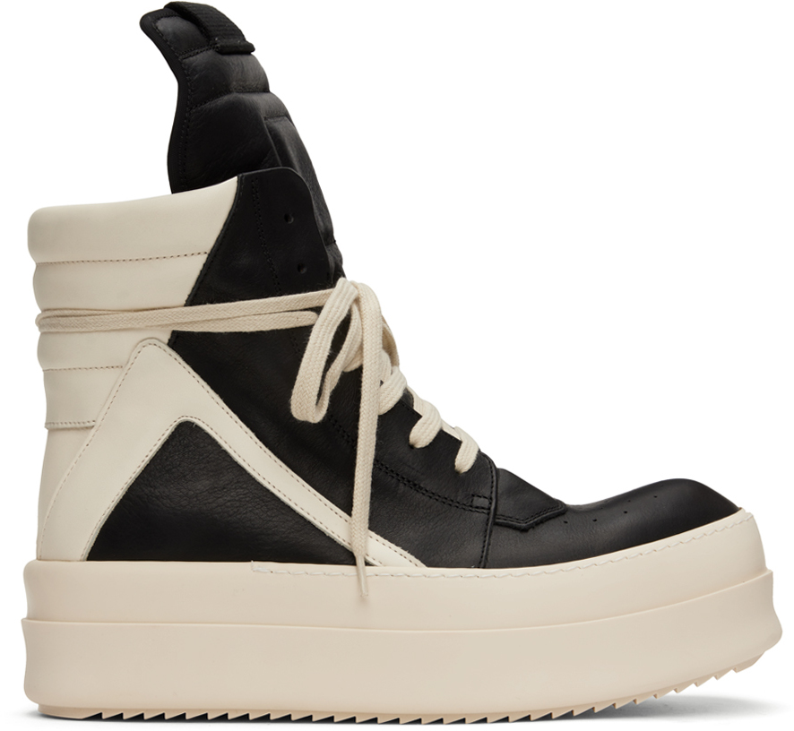 靴 Rickowens Mega bumper Geobasket Sneaker Mega Bumper Geobasket in Black/Milk – SVRN