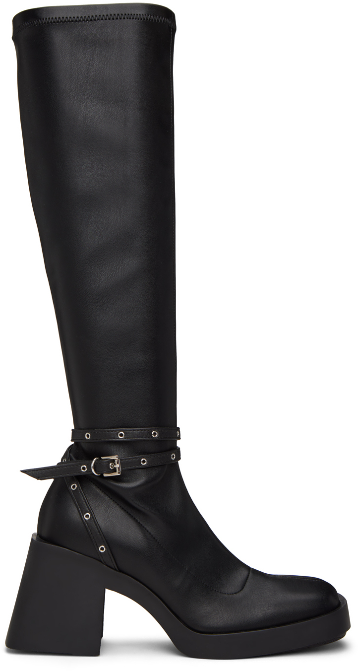 Justine Clenquet Black Chloë Strap Boots - Shoes - BeyondStyle