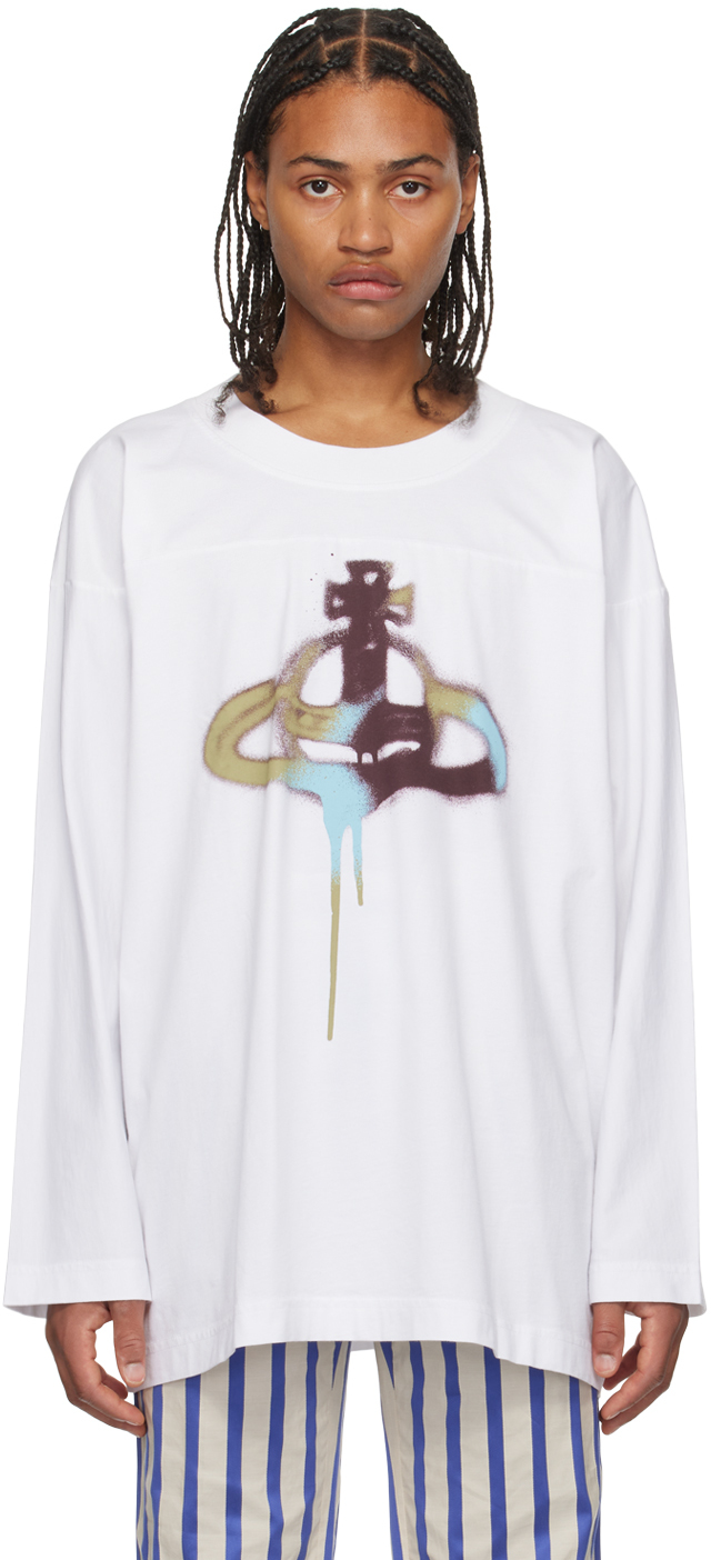トップス Vivienne Westwood MAN Long Shirt 20AW White Fresh Long Sleeve T-Shirt – On Sale Now with Up to 75% Off