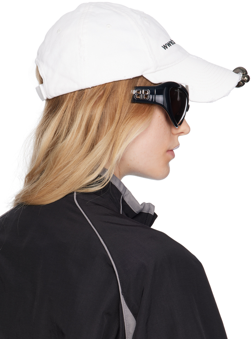 Balenciaga White 'Bal.com' Piercing Cap - Hats - Compare