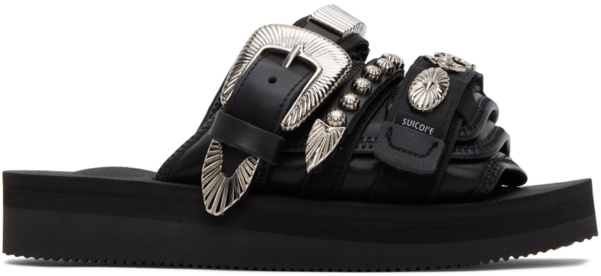 Toga Virilis Black Suicoke Edition Moto Sandals - Shoes - Free