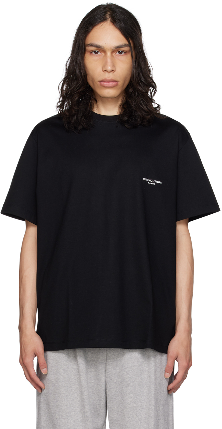 Wooyoungmi Black Square Label T-Shirt - T-Shirts - BeyondStyle