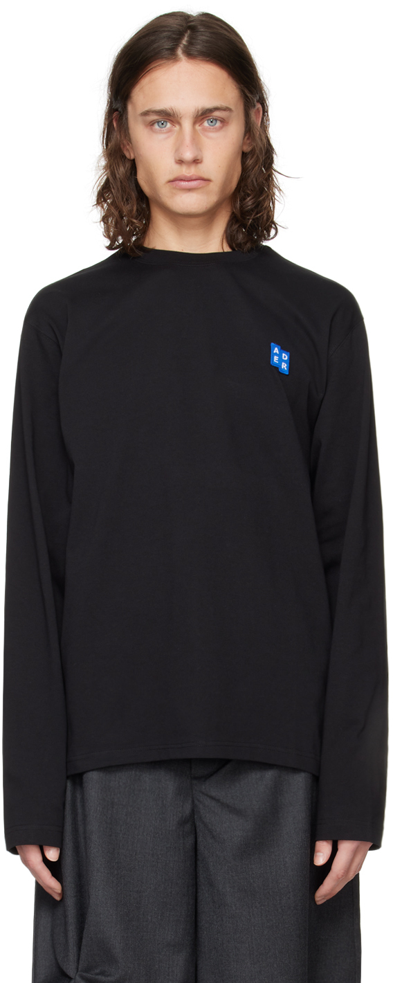 ADER error Black Significant Patch Long Sleeve T-Shirt - T