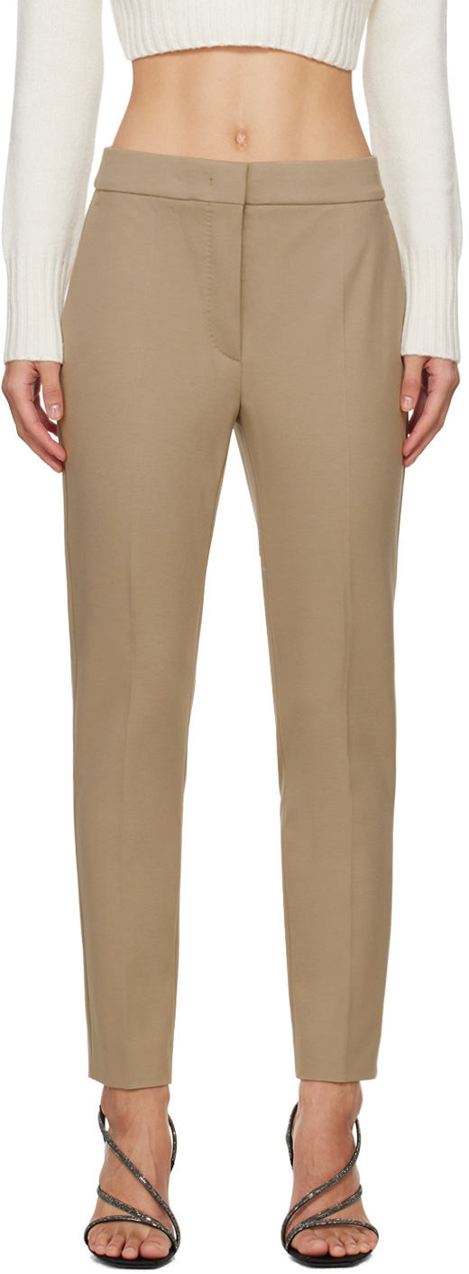【関税&送料込】Max Mara Pegno Viscose Blend Trousers Viscose jersey trousers, white | 