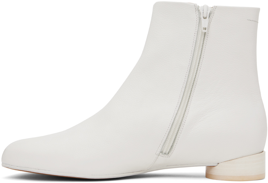 MM6 White Anatomic Ankle Boots - Shoes - BeyondStyle