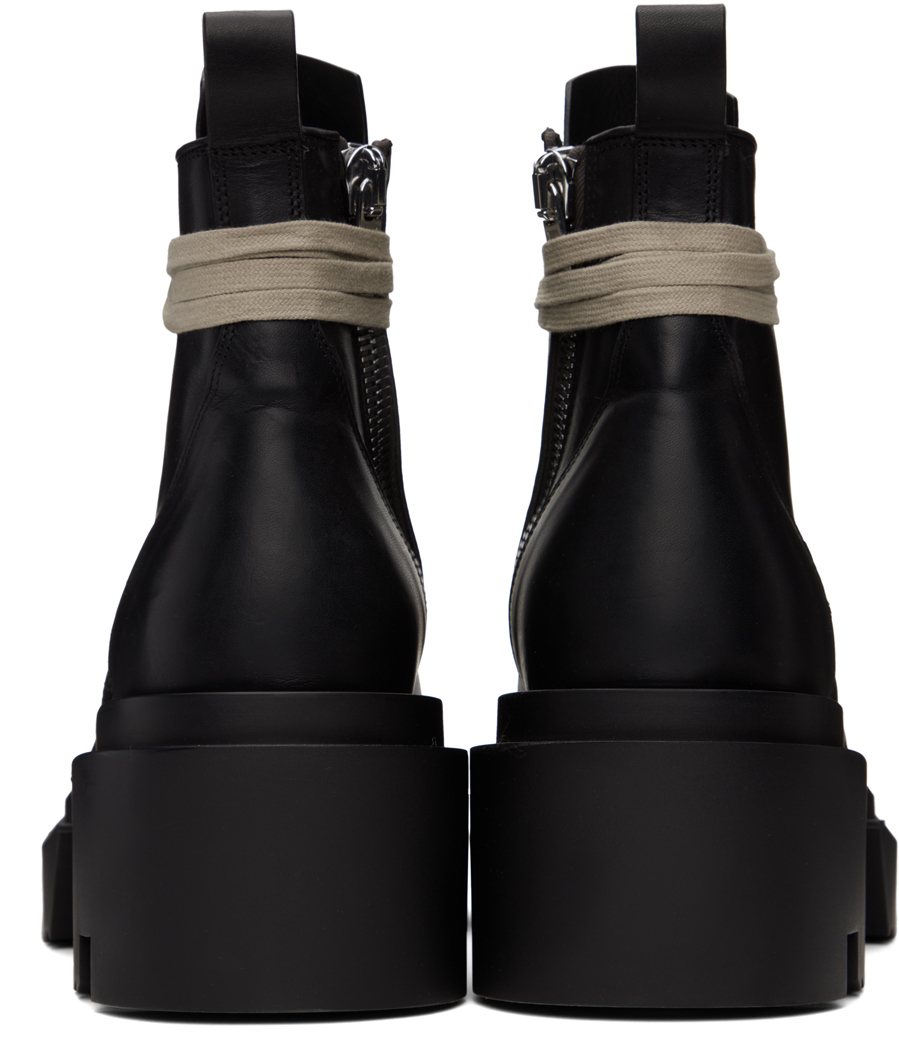 Rick Owens Black Low Army Bogun Boots - Shoes - BeyondStyle