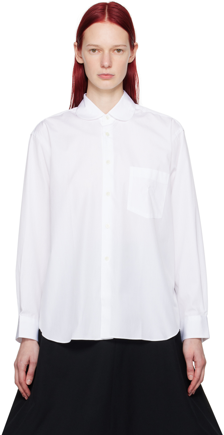 Shop White Peter Pan Collar Shirt on Sale at BeyondStyle – Get 49