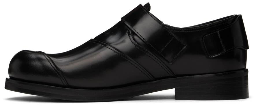 Shop Black Stud Panel Biker Monkstraps on Sale at