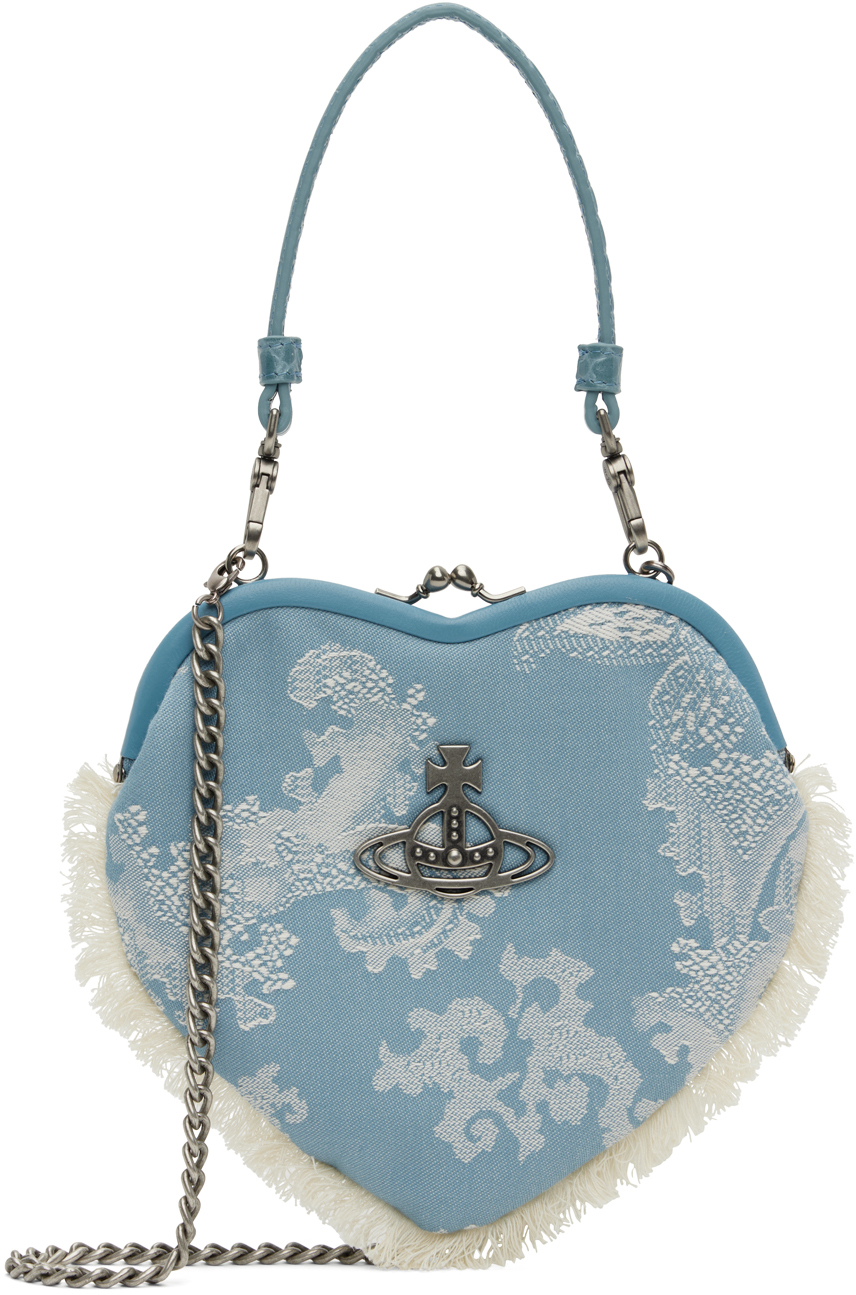 Vivienne Westwood Blue Belle Heart Frame Top Handle Bag
