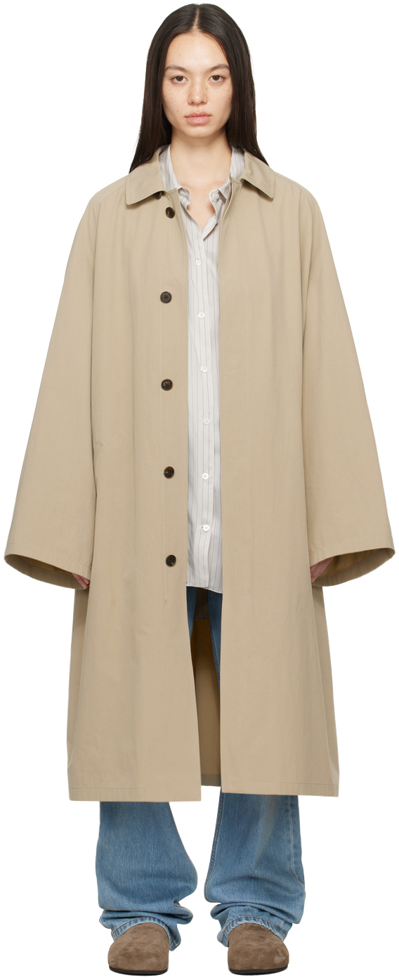 トレンチコート [The Row] SS25 'Cami' trench coat The Row Beige Cami Coat | ModeSens