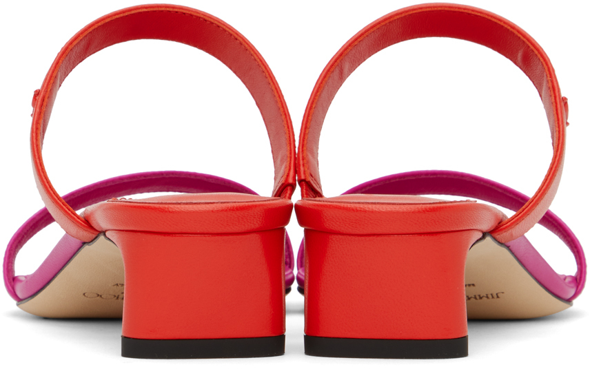 【関税込み】Jimmy Choo ピンク＆レッド Kyda 35 ヒールサンダル Jimmy Choo Pink & Red Kyda 35 Heeled Sandals - Shoes